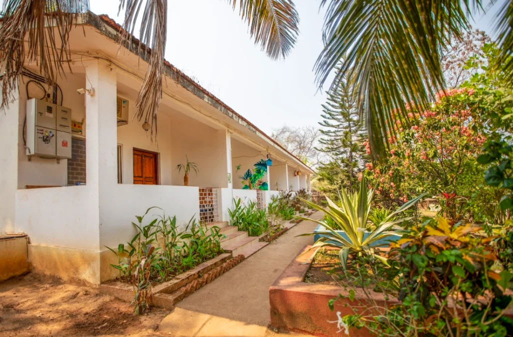The image shows NomadGao's Coliving Space in Goa, India