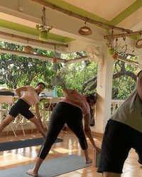 Digital Nomads doing yoga in Goa
