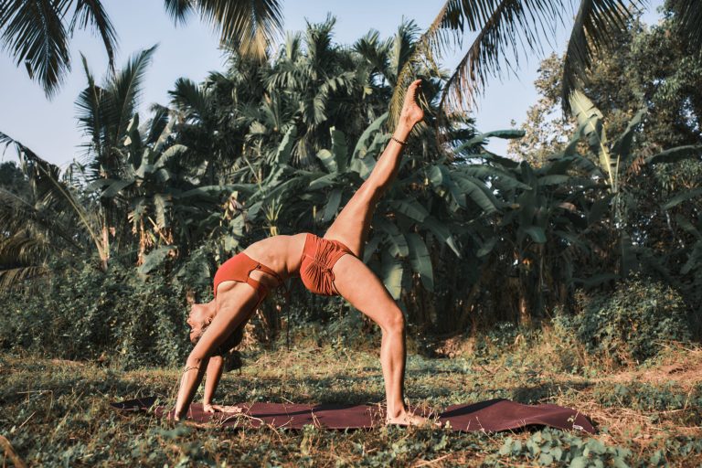 Garima digital nomad yogini doing yoga