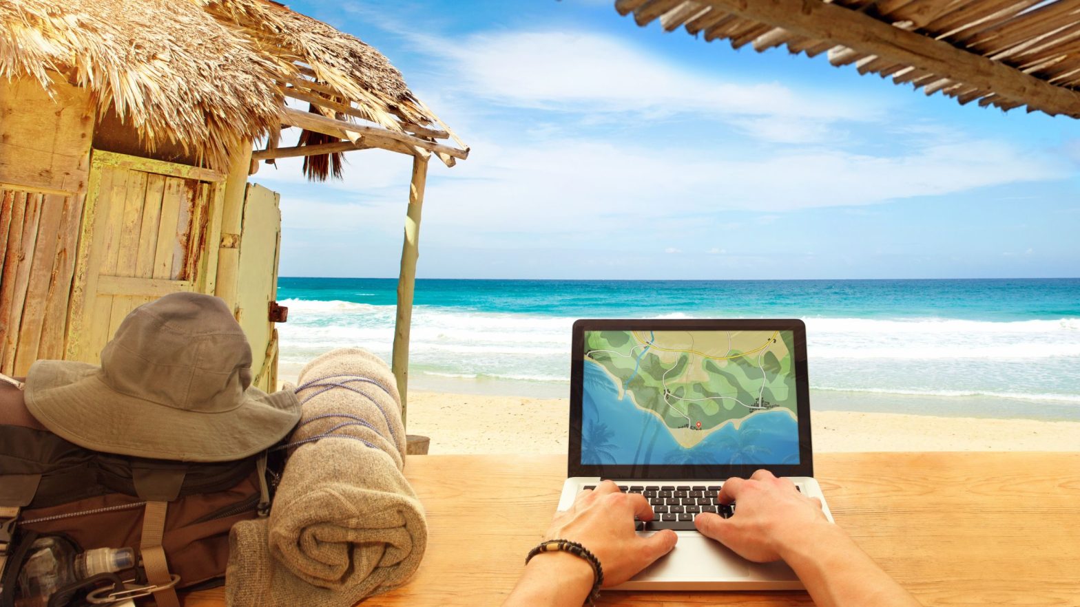 image shows digital nomad on workation in goa
