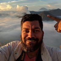 The image shows nomadgao founder Mayur Sontakke in Indonesia