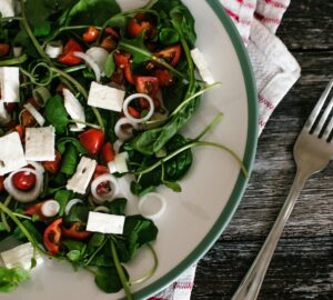 The image shows healthy food